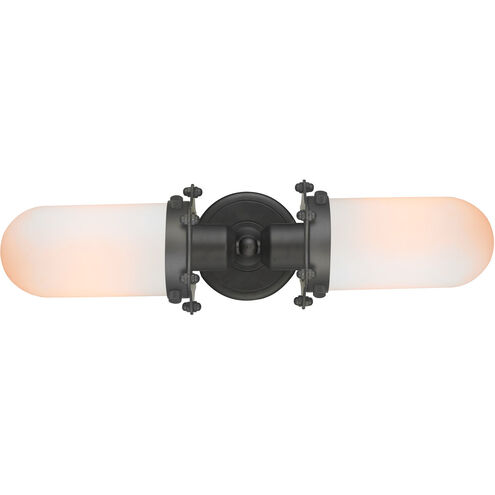 Austere Centri LED 22 inch Oil Rubbed Bronze Bath Vanity Light Wall Light in Matte White Glass, Austere