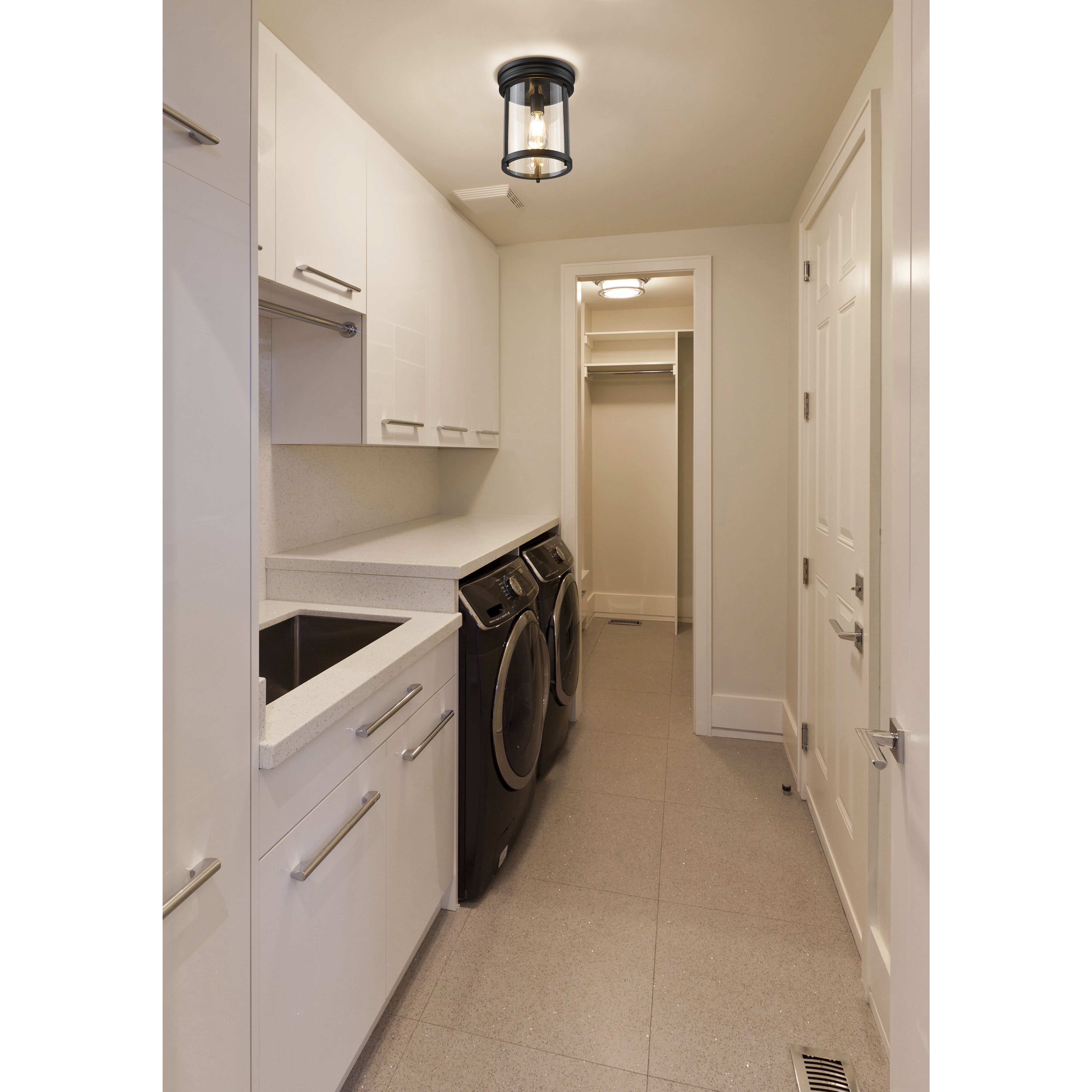 Thayer 1 Light 9.25 inch Matte Black Flush Mount Ceiling Light