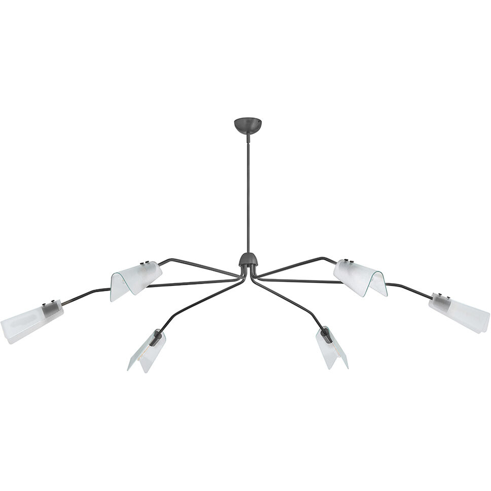 Altman 6 Light 80 inch Gunmetal Chandelier Ceiling Light