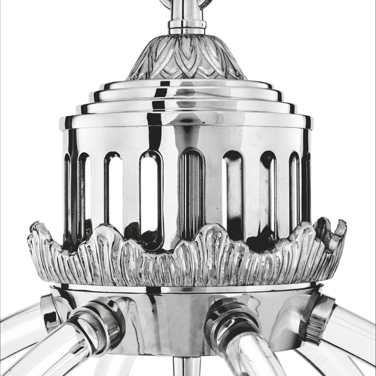Impero 3 Light 16.93 inch Nickel with Clear Acrylic Chandelier Ceiling Light