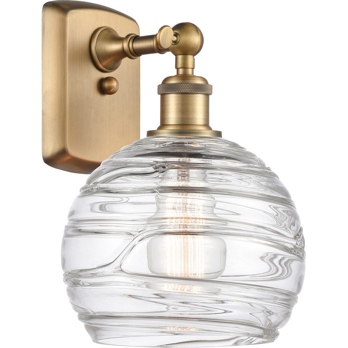 Ballston Deco Swirl 1 Light 8 inch Brushed Brass Sconce Wall Light, Ballston