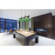 Cordon 4 Light 81.25 inch Matte Black Billiard Ceiling Light in Green Acrylic
