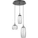 Vessel LED Matte Black Multi-Pendant Ceiling Light in Clear, 2700K LED