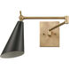 Luca 22 inch 60 watt Natural Brass Swingarm Sconce Wall Light
