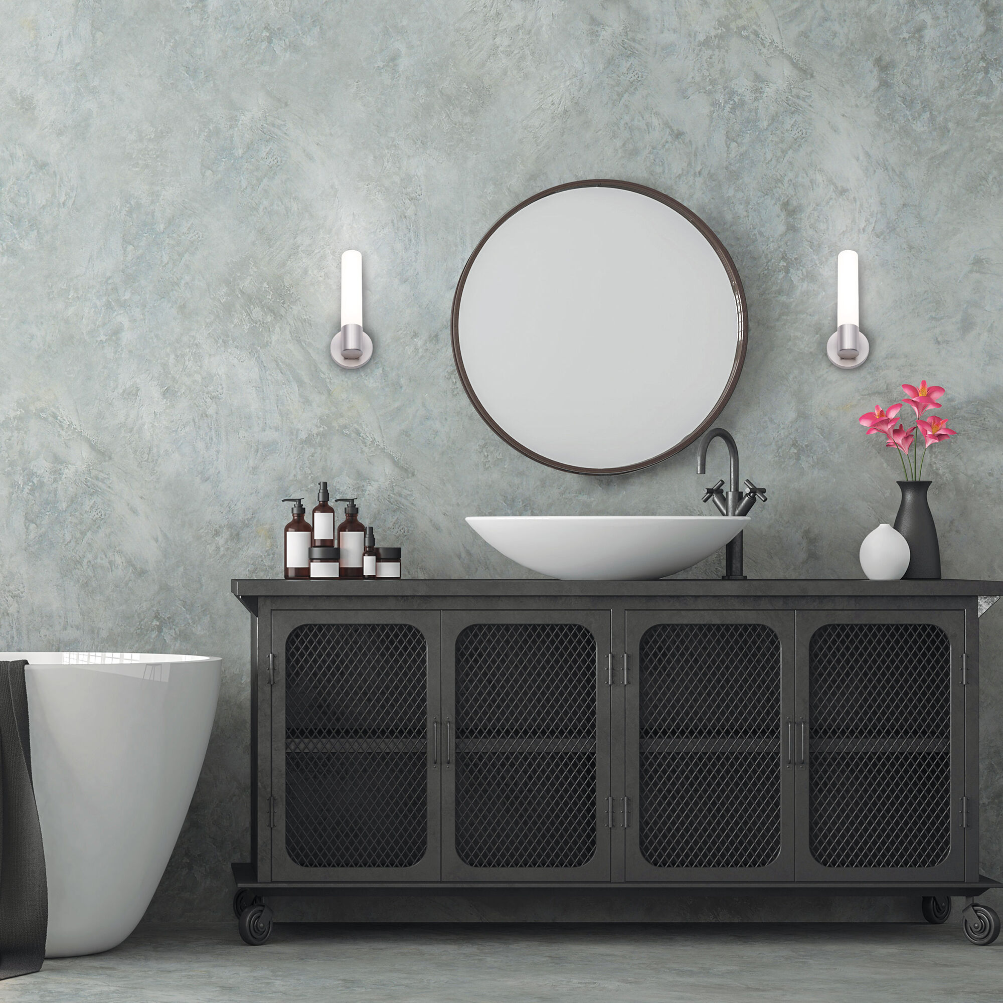 Turbo Wall Sconce Wall Light in 3000K, Brushed Nickel, WAC Limited