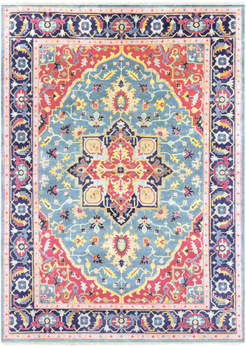 Antique 132 X 96 inch Teal Rug in 8 x 11, Rectangle
