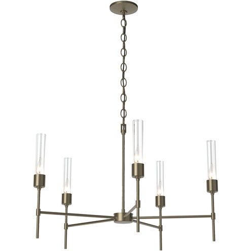 Vela 5 Light 30.3 inch Soft Gold Chandelier Ceiling Light in Clear