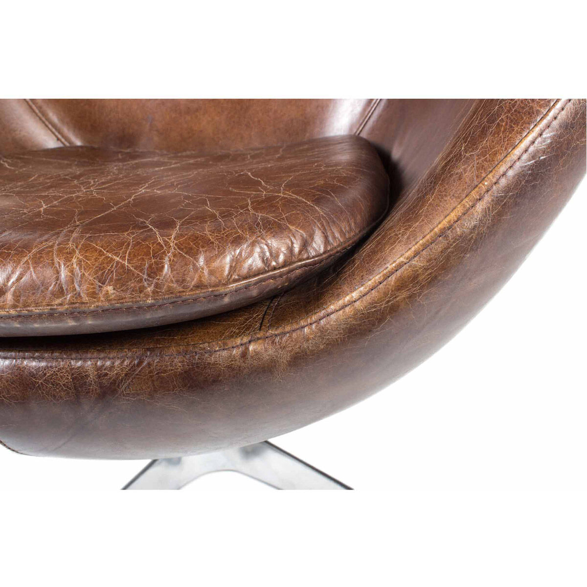 St Anne Brown Swivel Club Chair