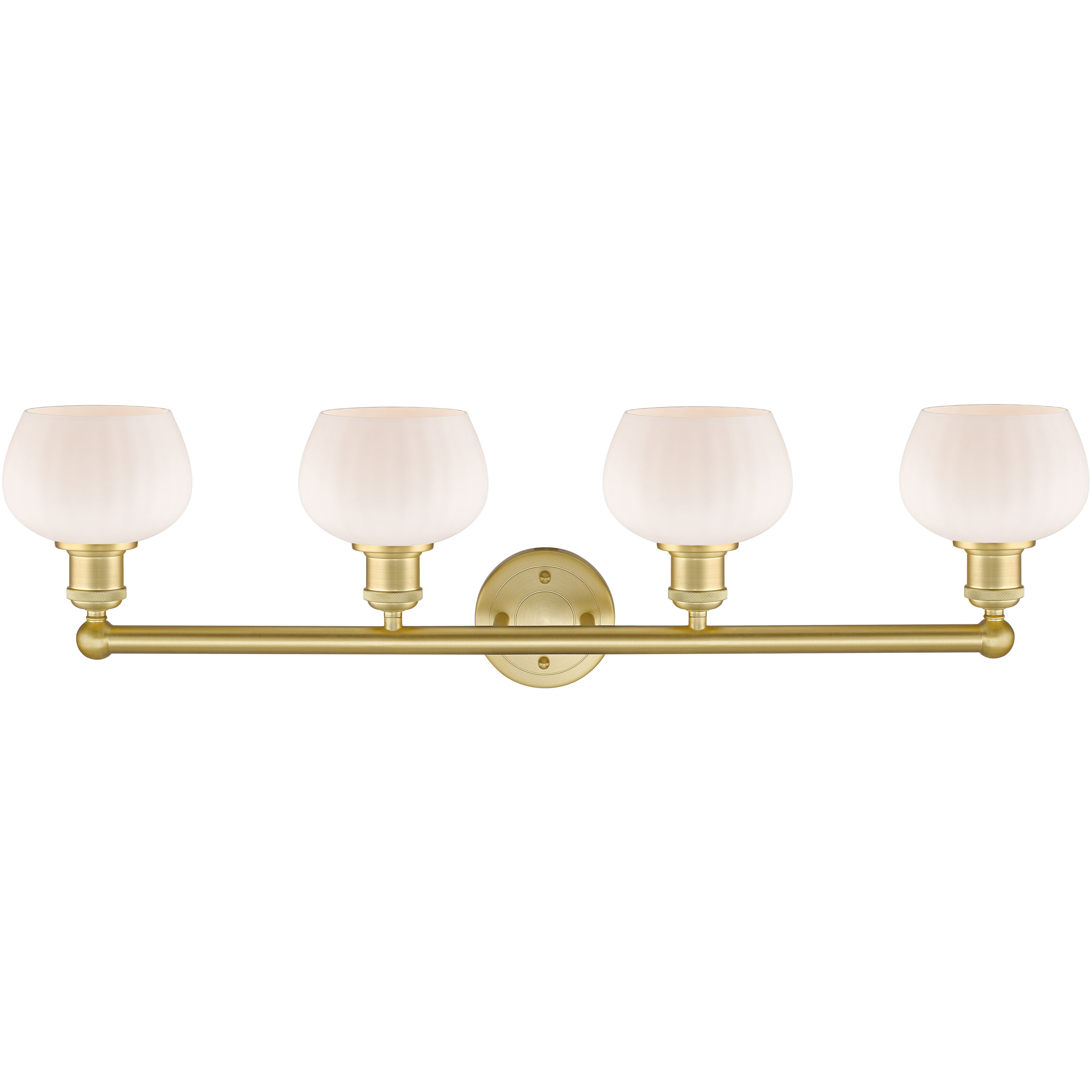 Fenton 4 Light 33.5 inch Satin Gold Bath Vanity Light Wall Light in Matte White