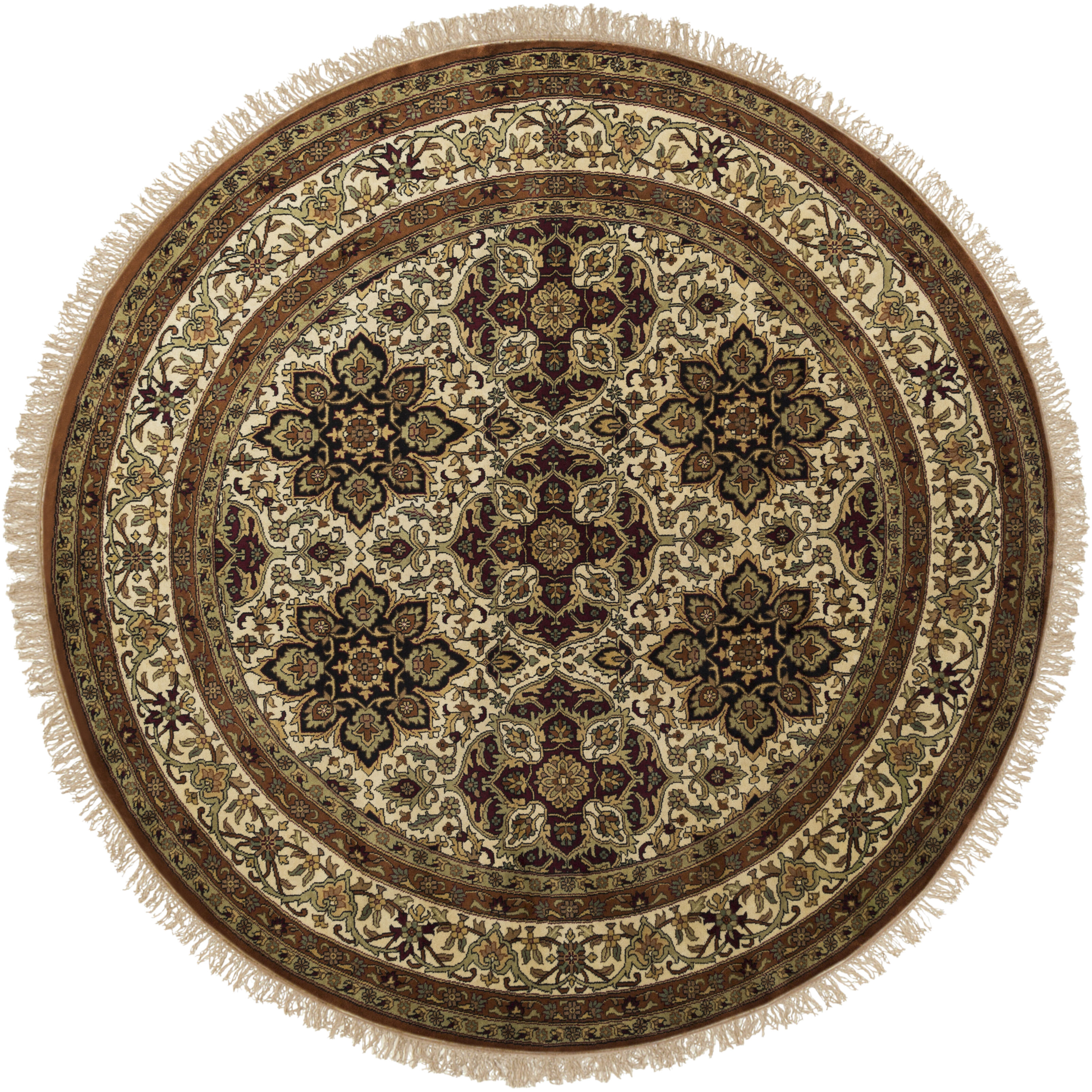 Taj Mahal 96 X 96 inch Tan, Dark Brown, Dark Green, Black, Olive Rug