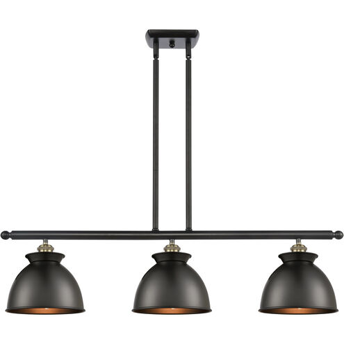 Ballston Adirondack 3 Light 36 inch Antique Brass Island Light Ceiling Light in Incandescent, Matte Black, Ballston