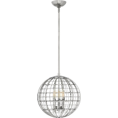 Terra 3 Light 13 inch Polished Nickel Pendant Ceiling Light