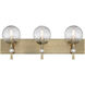 Populuxe 3 Light 28 inch Oxidized Aged Brass Bath Lamp Wall Light