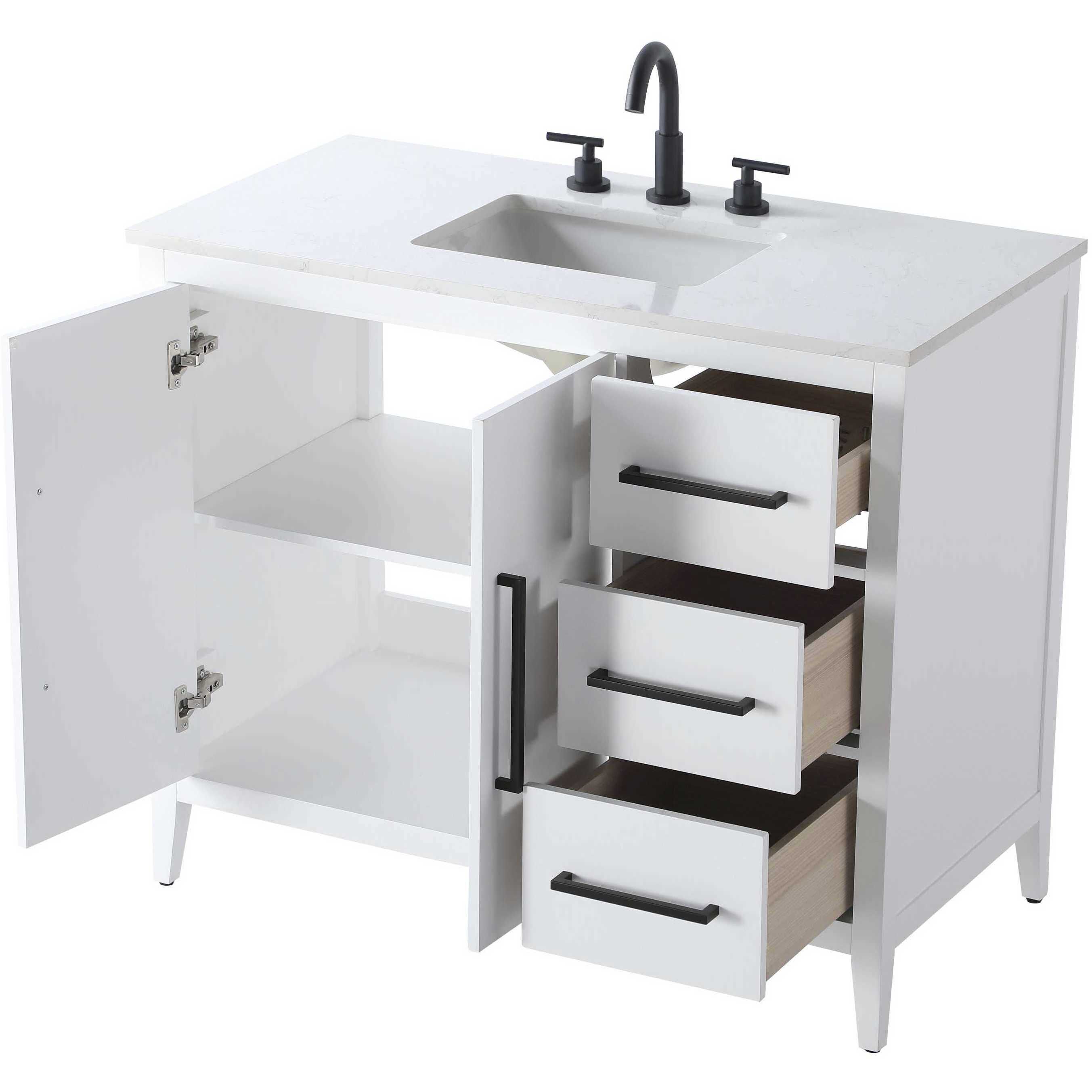 Millie 42 X 35 inch White Bathroom Vanity Cabinet