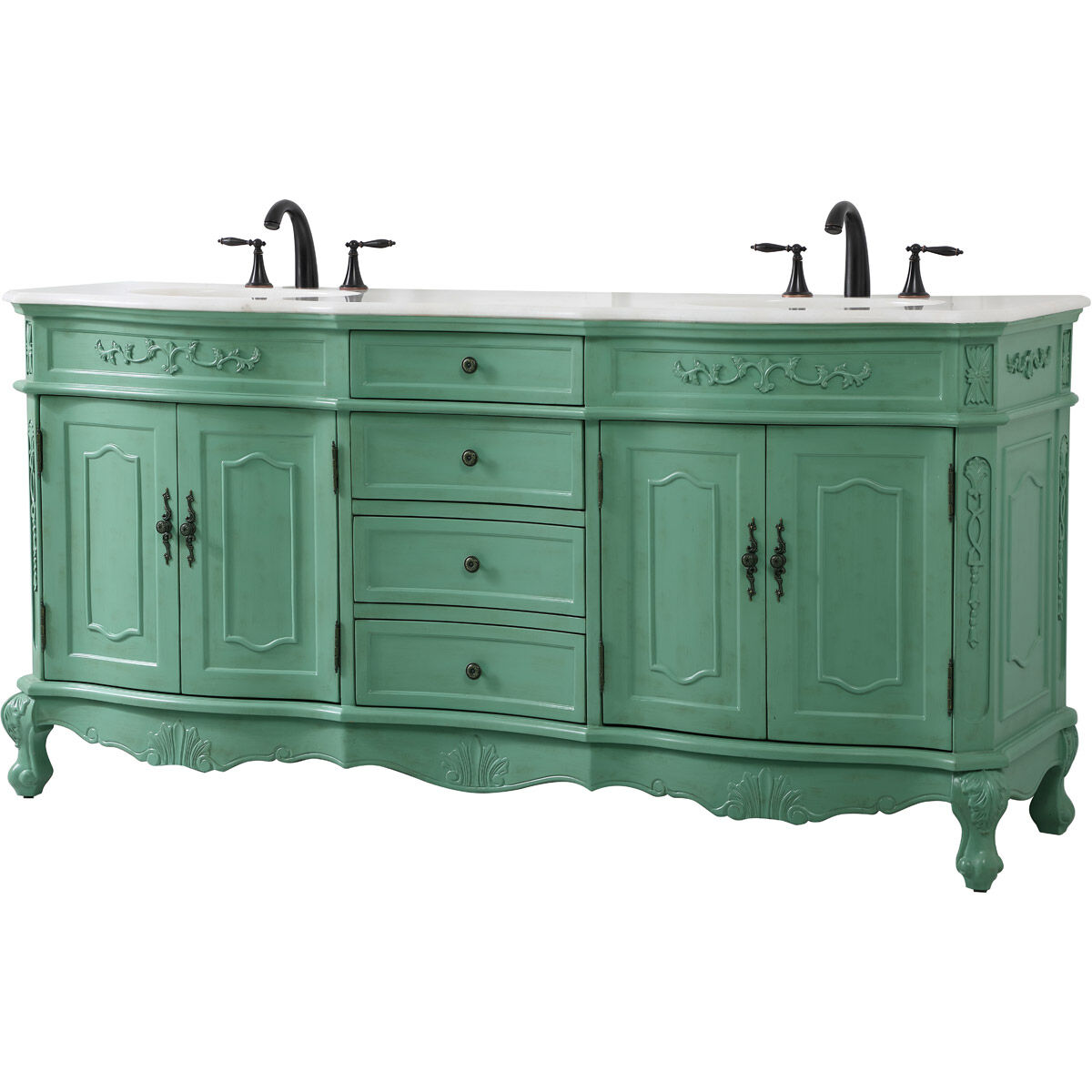 Danville 72 X 21 X 36 inch Vintage Mint Vanity Sink Set