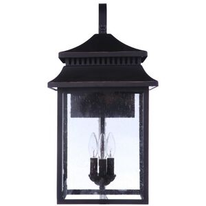 Crossbend 3 Light 24 inch Textured Matte Black Outdoor Wall Lantern