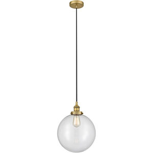 Edison Beacon LED 12 inch Brushed Brass Mini Pendant Ceiling Light