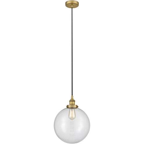 Edison Beacon LED 12 inch Brushed Brass Mini Pendant Ceiling Light