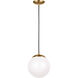 Leo - Hanging Globe LED 10 inch Satin Brass Pendant Ceiling Light