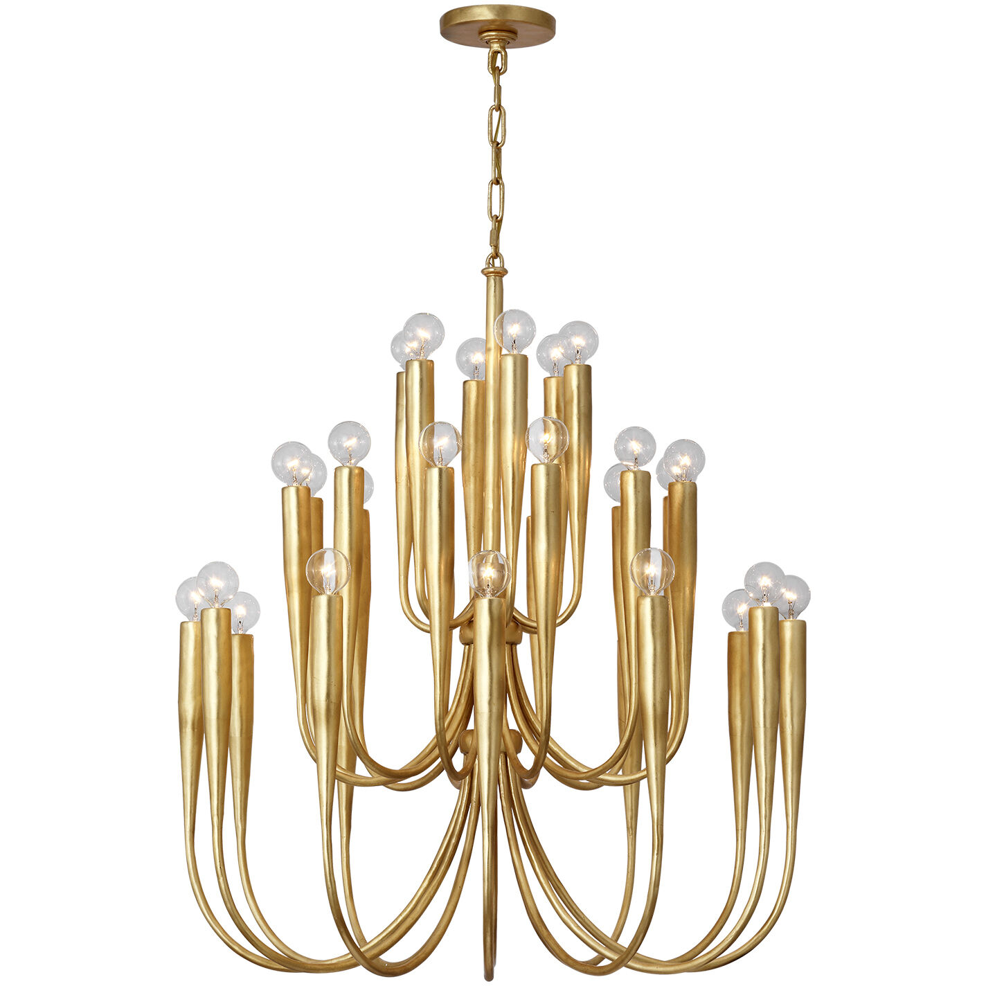 Julie Neill Acadia LED 30 inch Antique Gold Leaf Chandelier Ceiling Light, Medium