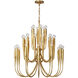 Julie Neill Acadia LED 30 inch Antique Gold Leaf Chandelier Ceiling Light, Medium