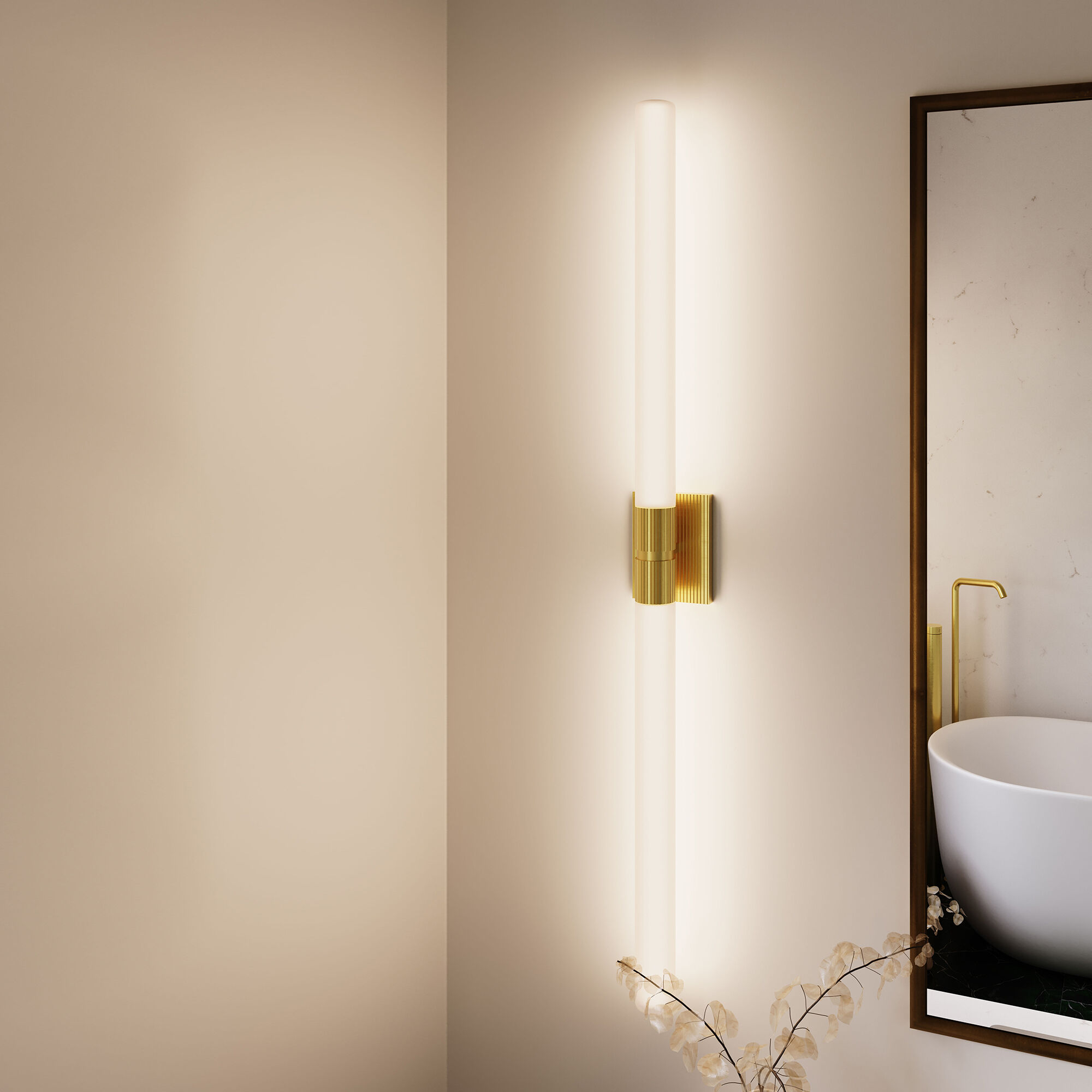 Scepter LED 4.5 inch Satin Brass Bath Bar Wall Light