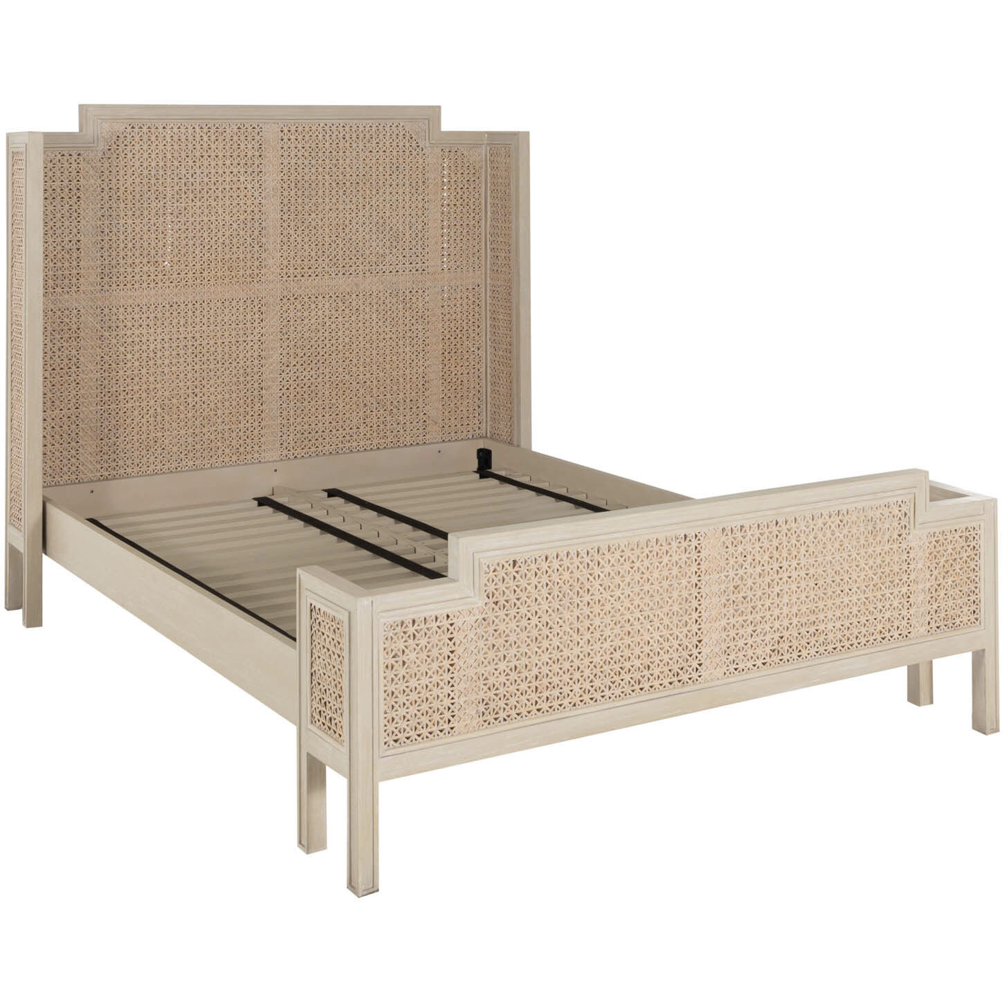 Camille Cerused White Queen Bed