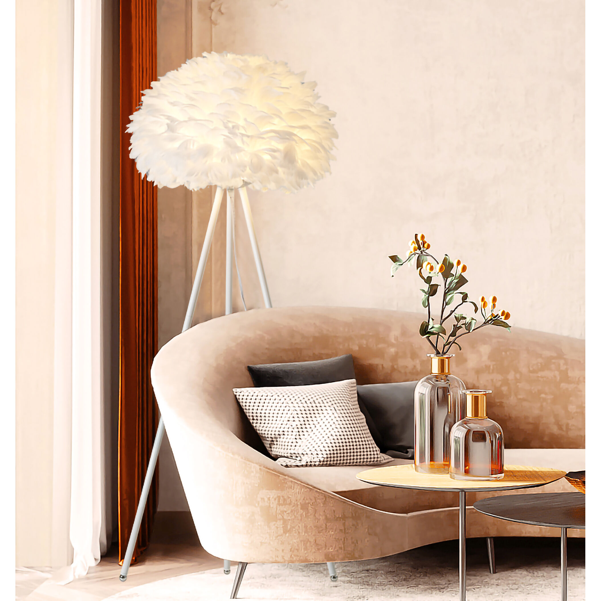 Canada 55 inch 60.00 watt White Floor Lamp Portable Light