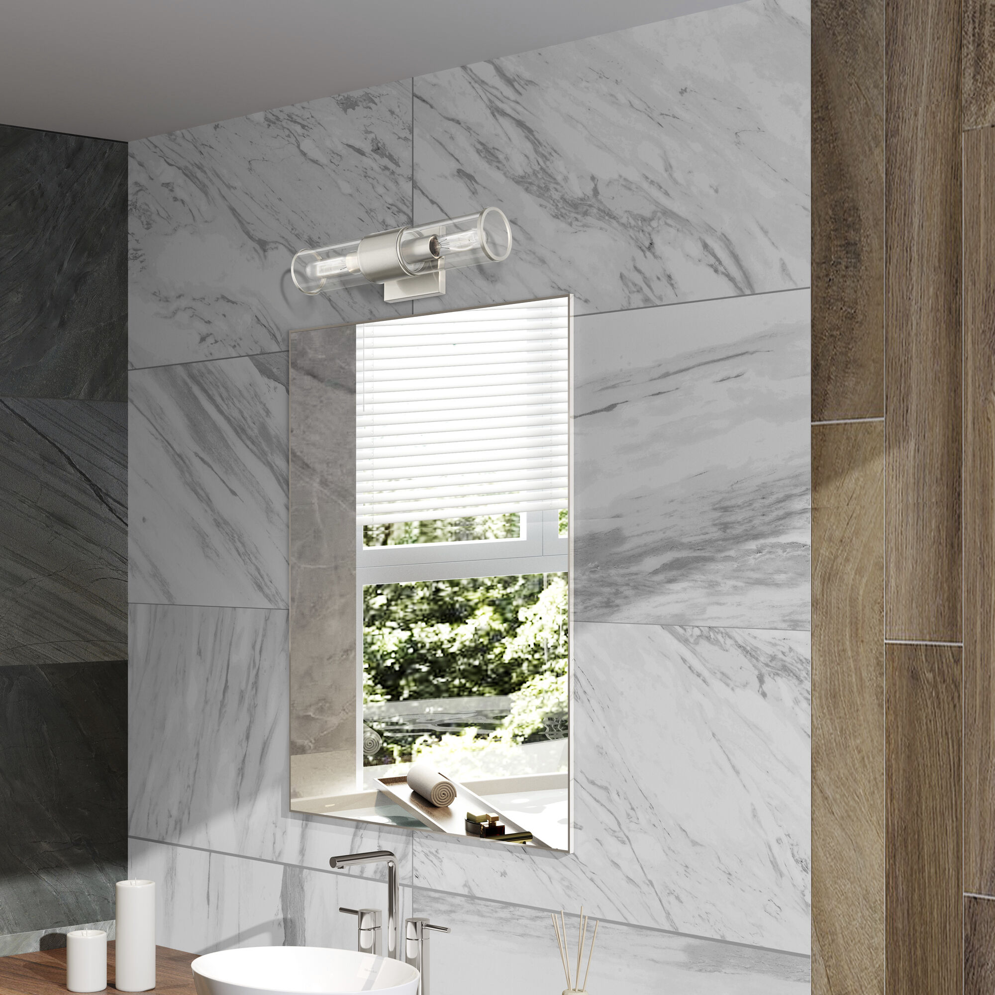 Quincy 2 Light 16 inch Brushed Nickel Vanity Sconce Wall Light