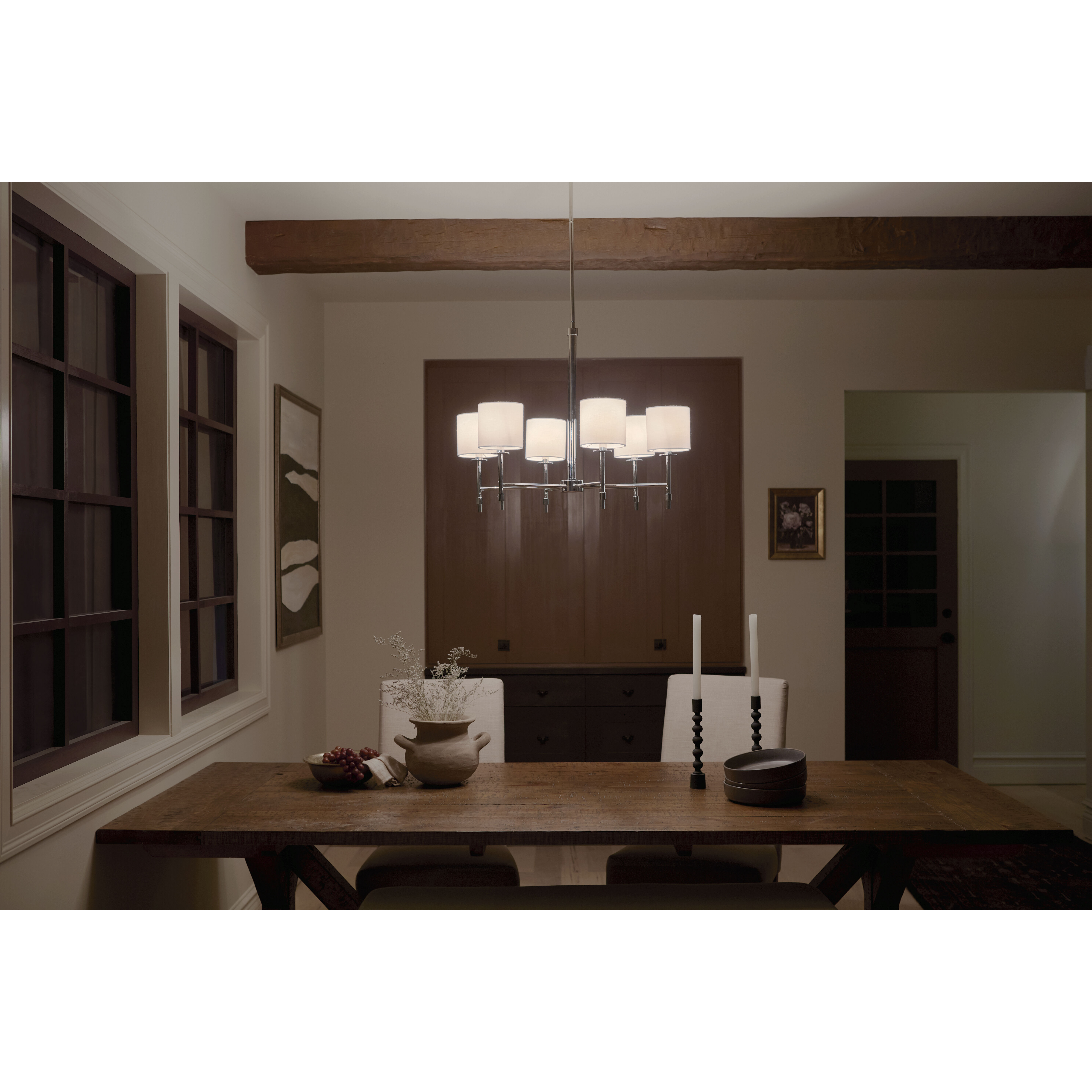 Ali 6 Light 28 inch Polished Nickel Chandelier Ceiling Light