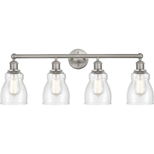 Edison Ellery 4 Light 32 inch Brushed Satin Nickel Bath Vanity Light Wall Light in Seedy Glass