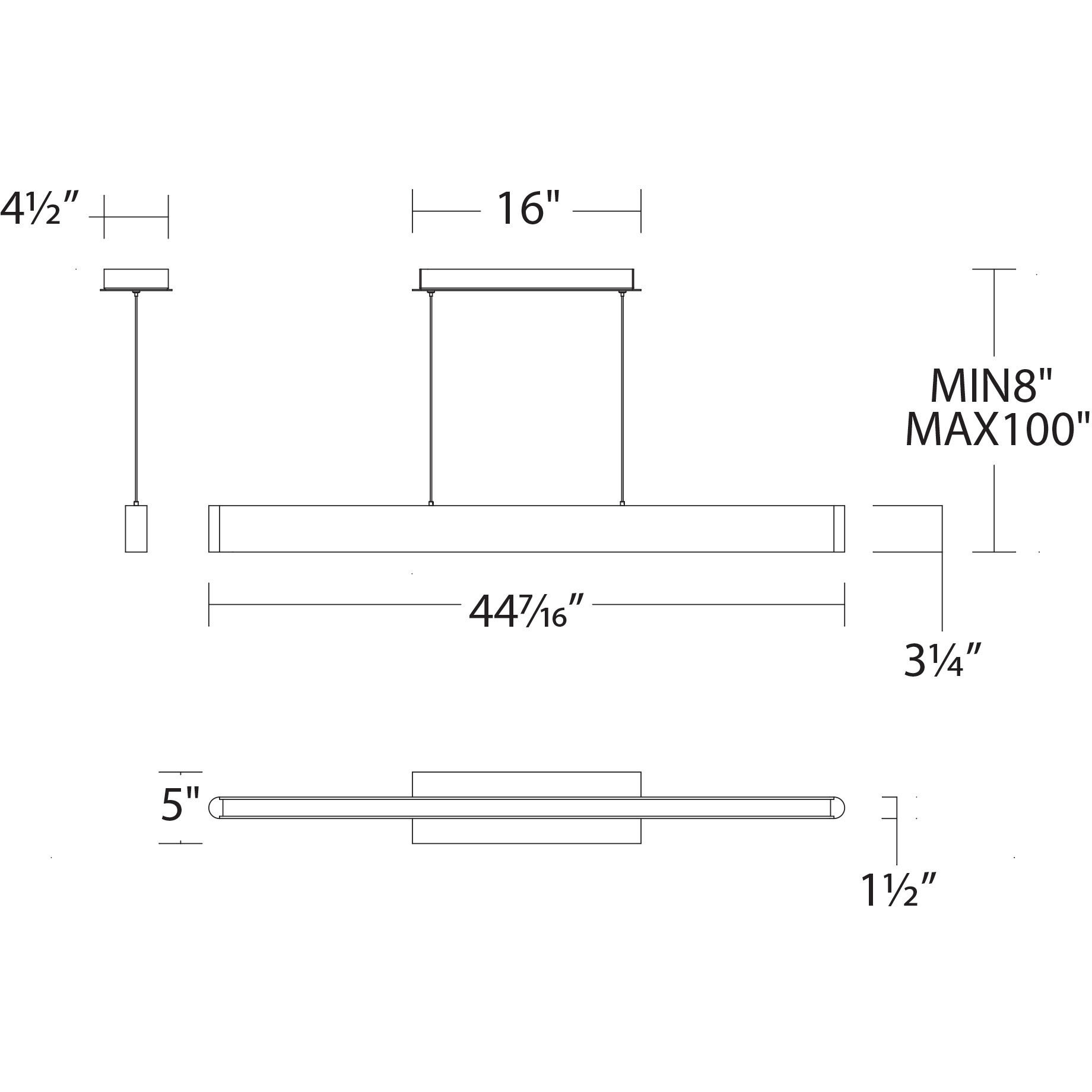Volo LED 1.5 inch Black Pendant Ceiling Light, dweLED