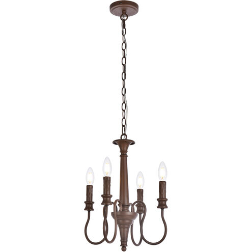 Flynx 4 Light 14 inch Weathered Oak Pendant Ceiling Light