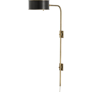 Overture 1 Light 8 inch Antique Brass/Black Wall Lamp Wall Light