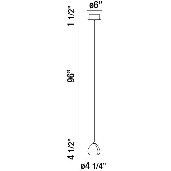 Lucido 1 Light 4 inch Chrome Pendant Ceiling Light, Small