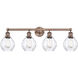 Waverly 4 Light 33 inch Antique Copper and Clear Bath Vanity Light Wall Light