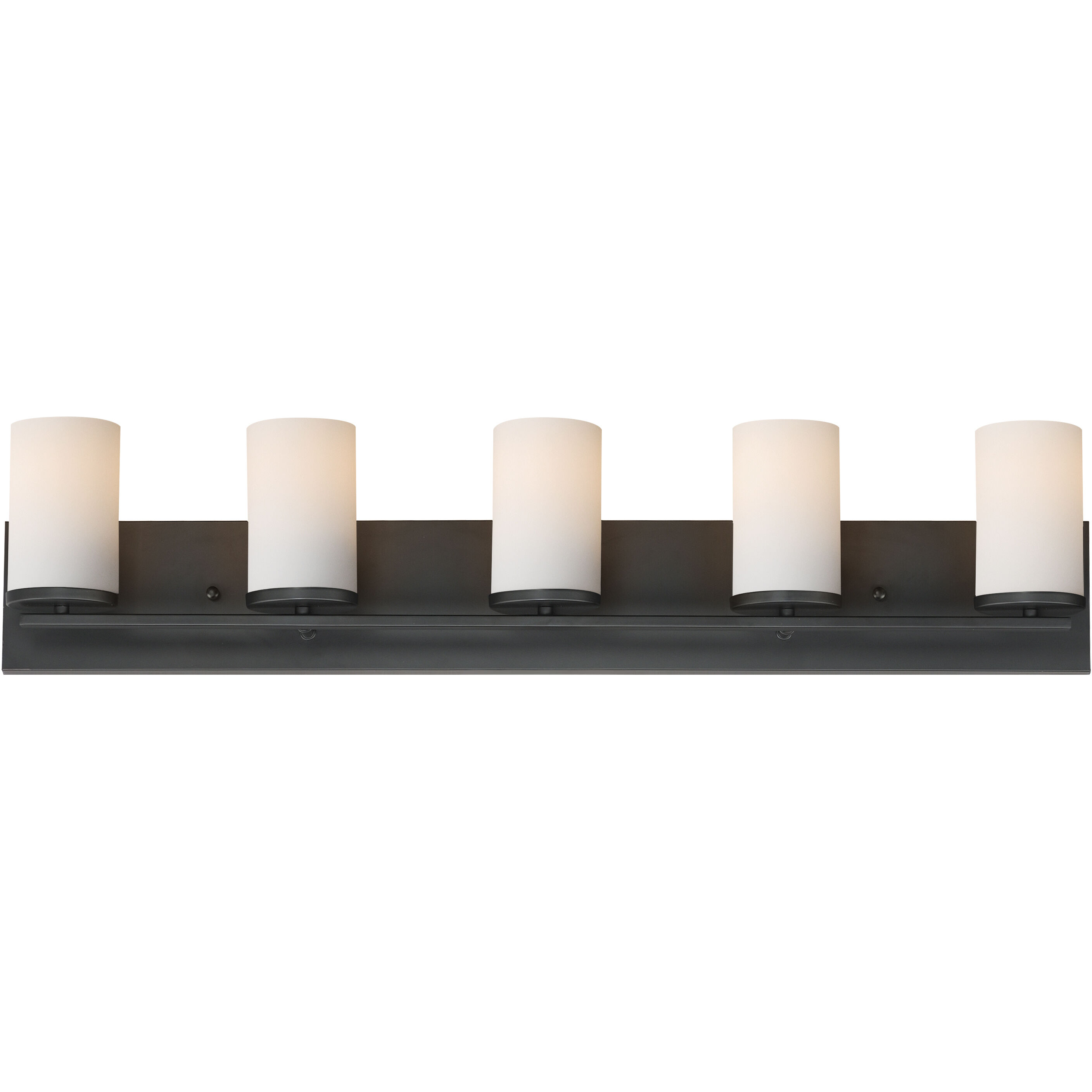 Lateral 5 Light 36 inch Black Bath Vanity Wall Light in Satin White