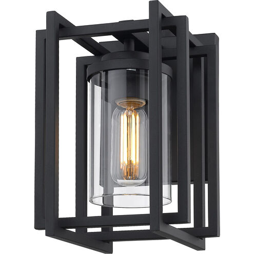 Tribeca 1 Light 11 inch Natural Black Outdoor Wall Sconce in Clear Glass