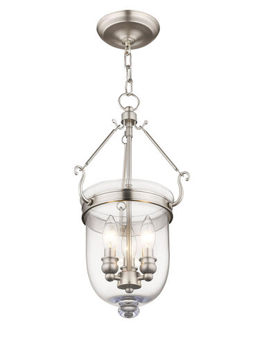 Jefferson 3 Light 10 inch Brushed Nickel Chain Lantern