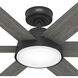 Donatella 52 inch Matte Black with Dark Gray Oak/Matte Black Blades Ceiling Fan