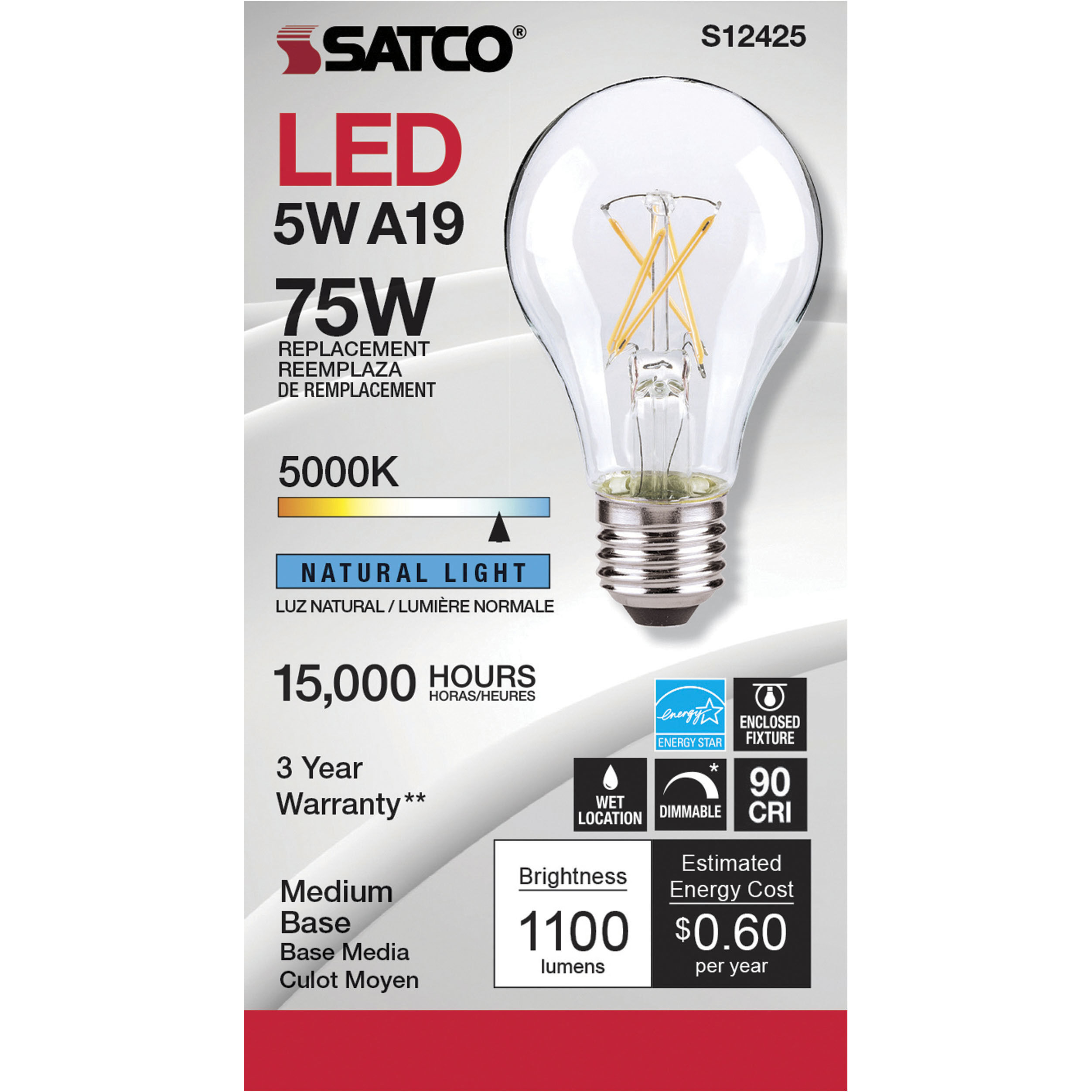 Lumos LED Medium 10.50 watt 120 5000K Light Bulb