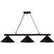 Shooter 3 Light 48 inch Bronze Billiard Ceiling Light in Bronze Metal