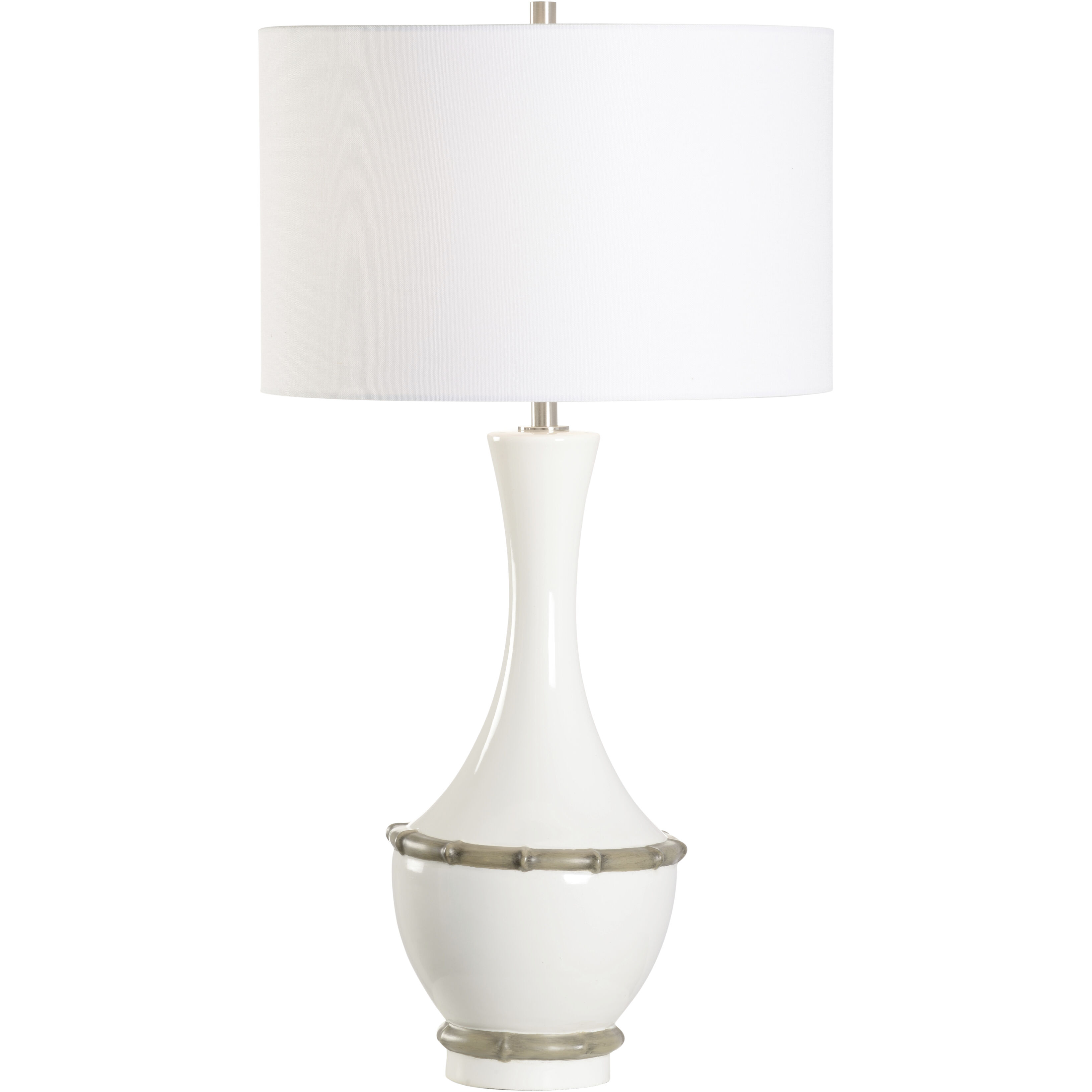 Bamboozled 22.5 inch 100.00 watt White/Cream and Brown Table Lamp Portable Light