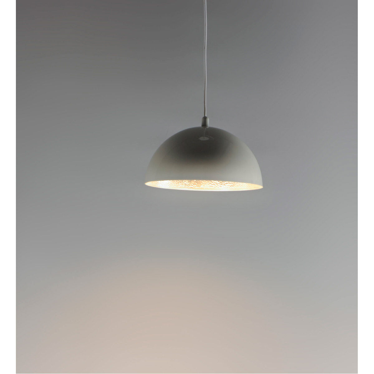 Hemisphere LED 31 inch Gloss White and Aluminum Single Pendant Ceiling Light 