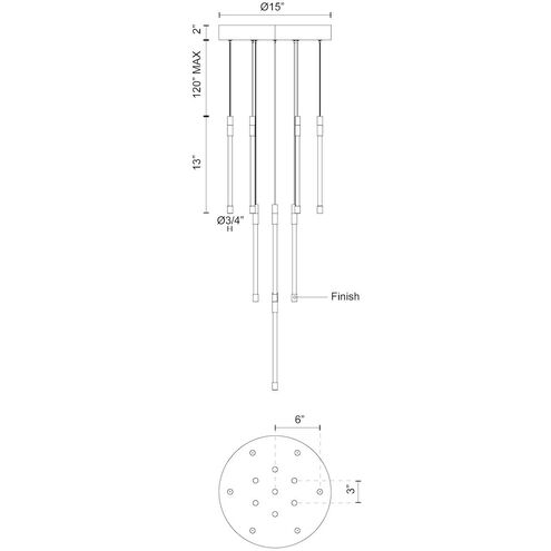 Motif LED 12.75 inch Chrome Multi-Pendant Ceiling Light