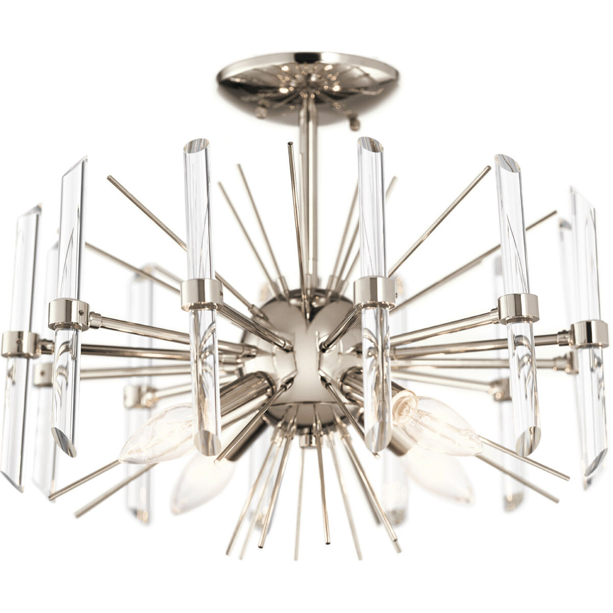 Eris 4 Light 16 inch Polished Nickel Semi Flush Light Ceiling Light
