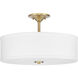 Inspire 3 Light 18 inch Satin Brass Semi-Flush Mount Ceiling Light