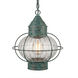 Ellington 1 Light 9 inch Verde Green Outdoor Pendant in Optic Glass, Brass Traditions by Innovations Lighting