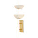 Follett 4 Light 12 inch Contemporary Gold Leaf/White Wall Sconce Wall Light