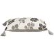 Quiet Leaves 26 X 5.5 inch White with Gray Accent Pillow